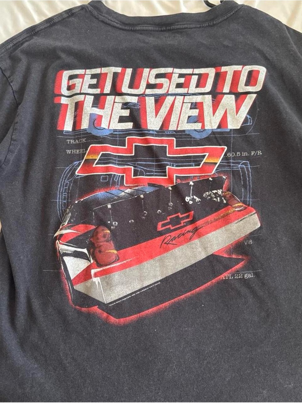 Black Graphic Racing Tee - Get Used To The View